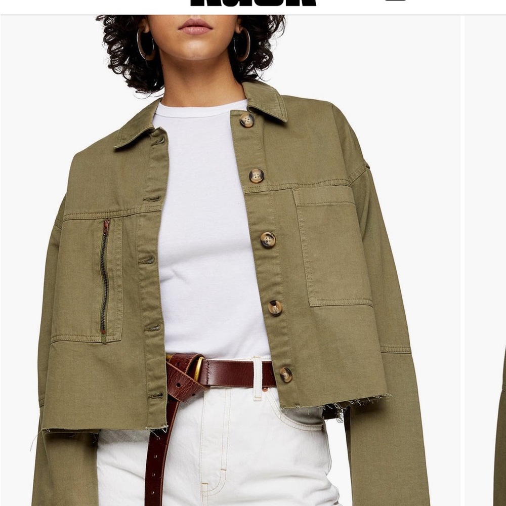 TOPSHOP Jones Crop Utility Shirt Jacket